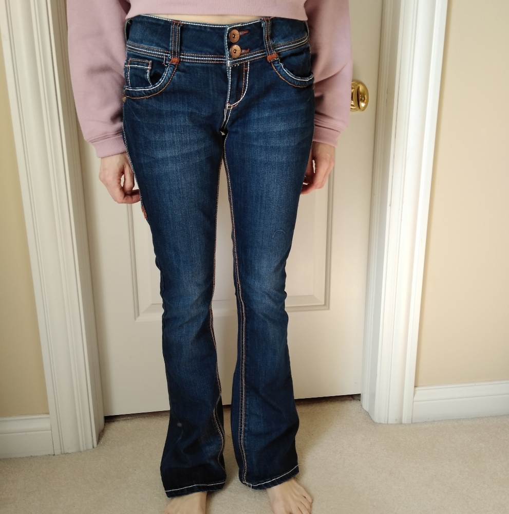 Wallflower Flared Jeans Juniors Size 3R Bold Women's Low Rise Jeans